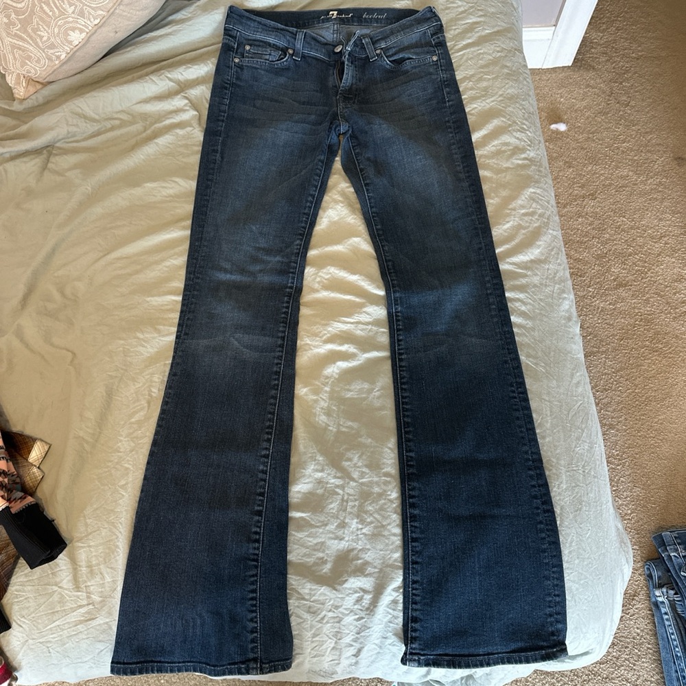 7 For All Mankind Dark Blue Lowrise Bootcut Denim